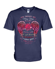 Load image into Gallery viewer, You Taught Me Many Things In Life Custom Name Gift For Son Name Michael Guys V-Neck
