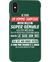 Load image into Gallery viewer, Je Suis Un Homme Chanceux J'ai Line Femme Custom Design Je Suis Son Roi Phone case
