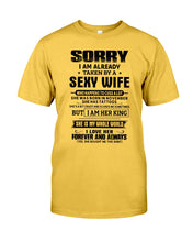 Load image into Gallery viewer, Gift For Husband Taken By A November Sexy Wife Who Happens To Cuss A Lot Guys Tee
