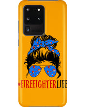 Load image into Gallery viewer, Firefighter Make You Life Safe Lady With Blue Ribbonhead Gift For Women Phone case
