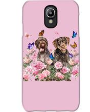 Load image into Gallery viewer, German Wirehaired Pointer With Peonies Gift For Dog Lovers Phone case

