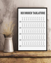 Load image into Gallery viewer, Recorder Tablature Custom Design Gift For Recorder Lovers Vertical Poster
