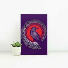 Load image into Gallery viewer, Raven Viking Culture Celtic Design Gray And Red Matte Canvas
