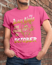 Load image into Gallery viewer, Black Kings Are Born In   October   Trending For Birthday Gift Guys Tee
