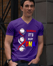 Load image into Gallery viewer, Baseball Be My DNA Gift For Sport Lovers Guys V-Neck
