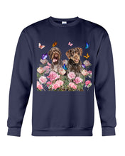 Load image into Gallery viewer, German Wirehaired Pointer With Peonies Gift For Dog Lovers Sweatshirt
