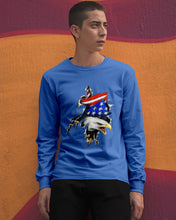Load image into Gallery viewer, Eagle Giant Scratch USA Flag Gift For Women Unisex Long Sleeve
