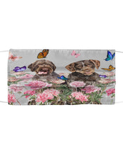 Load image into Gallery viewer, German Wirehaired Pointer With Peonies Gift For Dog Lovers Cloth Face Mask
