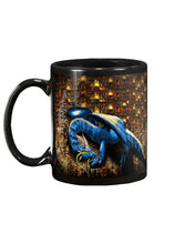 Load image into Gallery viewer, Librarian Blue Giant Dragon Brown Background Gift For Women Mug
