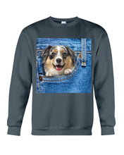 Load image into Gallery viewer, Australian Shepherd In Denim Pocket Gift For Dog Lovers Sweatshirt
