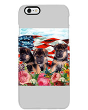 Load image into Gallery viewer, American Flag Sky Flower German Shepherd Gift For Dog Lovers Phone case
