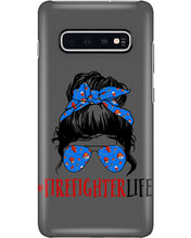 Load image into Gallery viewer, Firefighter Make You Life Safe Lady With Blue Ribbonhead Gift For Women Phone case
