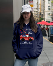 Load image into Gallery viewer, All I Need Are Love And Hockey Gift For Hockey Players Hoodie
