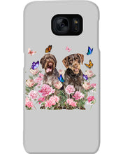 Load image into Gallery viewer, German Wirehaired Pointer With Peonies Gift For Dog Lovers Phone case
