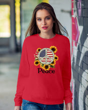 Load image into Gallery viewer, Peace Sign Sunflower Birthday Gift For Girls Sweatshirt
