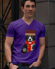 Load image into Gallery viewer, Santa Border Collie In Stock Gift For Dog Lovers Guys V-Neck
