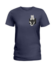 Load image into Gallery viewer, Cat In Your Front Pocket Great Gift For Cat Lovers Ladies Tee
