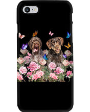 Load image into Gallery viewer, German Wirehaired Pointer With Peonies Gift For Dog Lovers Phone case
