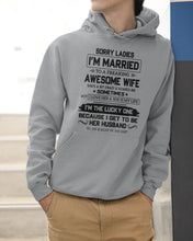 Load image into Gallery viewer, I'm The Lucky One Because I Get To Be Her Husband Gift For Husband Hoodie
