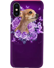 Load image into Gallery viewer, Purple Phone Case With Rose Gift For Chihuahua Lovers Phone case
