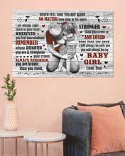 Load image into Gallery viewer, Never Feel That You Are Alone Hugging Daughter Dad Gift For Daughter Horizontal Poster
