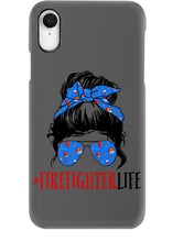 Load image into Gallery viewer, Firefighter Make You Life Safe Lady With Blue Ribbonhead Gift For Women Phone case
