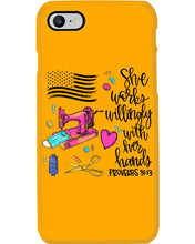 Load image into Gallery viewer, She Works Willingly With Her Hands Gift For Sew Lovers Phone case
