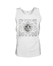 Load image into Gallery viewer, Vintage Cat's Face Unique Custom Design For Cat Lovers Unisex Tank Top
