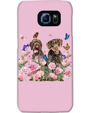 Load image into Gallery viewer, German Wirehaired Pointer With Peonies Gift For Dog Lovers Phone case
