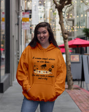 Load image into Gallery viewer, A Woman Cannot Survive On Wine Alone She Also Needs A Camper And A Dog Hoodie
