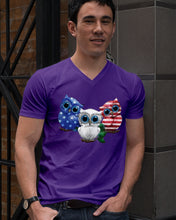 Load image into Gallery viewer, Lovely Phone Case Three Owl With US Flag Gift For Owl Lovers Guys V-Neck
