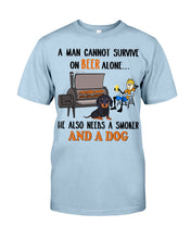 Load image into Gallery viewer, A Man Loves Beer And Dachshund Gift For Dog Lovers Guys Tee
