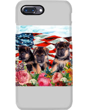 Load image into Gallery viewer, American Flag Sky Flower German Shepherd Gift For Dog Lovers Phone case
