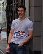 Load image into Gallery viewer, America 4th Of July Truck Pug Gift For Dog Lovers Guys V-Neck
