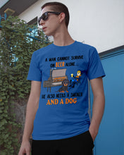 Load image into Gallery viewer, A Man Loves Beer And Dachshund Gift For Dog Lovers Guys Tee

