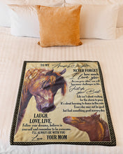 Load image into Gallery viewer, Horse Mom Gift For Amazing Daughter Just Do Your Best Fleece Blanket
