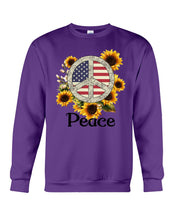 Load image into Gallery viewer, Peace Sign Sunflower Birthday Gift For Girls Sweatshirt
