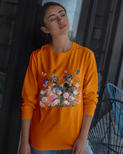 Load image into Gallery viewer, German Wirehaired Pointer With Peonies Gift For Dog Lovers Unisex Long Sleeve
