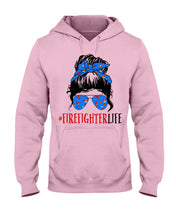 Load image into Gallery viewer, Firefighter Make You Life Safe Lady With Blue Ribbonhead Gift For Women Hoodie
