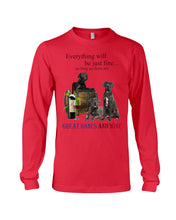 Load image into Gallery viewer, Everything Will Be Just Fine As Long As There Are Great Dane And Wine Gift For Dog Lovers Unisex Long Sleeve
