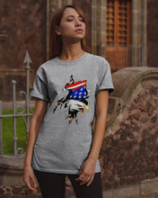 Load image into Gallery viewer, Eagle Giant Scratch USA Flag Gift For Women Guys Tee
