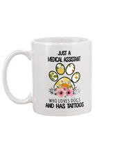 Load image into Gallery viewer, Medical Assistant Loves Dogs And Has Tattoos Gift For Dog Lovers Mug

