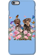 Load image into Gallery viewer, German Wirehaired Pointer With Peonies Gift For Dog Lovers Phone case
