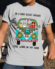 Load image into Gallery viewer, Cats Lovers Gifts - On A Dark Desert Highway Cool Wind In My Hair Guys Tee
