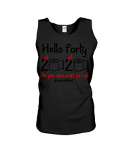 Load image into Gallery viewer, Black Phone Case Hello Forty 2020 The Year When Shit Got Real Trending Unisex Tank Top
