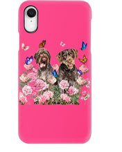 Load image into Gallery viewer, German Wirehaired Pointer With Peonies Gift For Dog Lovers Phone case
