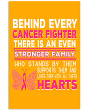 Load image into Gallery viewer, Behind Every Breast Cancer Fighter There Is An Even Stronger Family Vertical Poster
