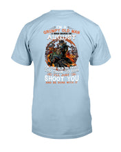 Load image into Gallery viewer, August Grumpy Old Man Will Just Shoot You For Birthday Gift Guys Tee
