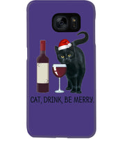 Load image into Gallery viewer, Cat Drink And Be Merry Meaningful Gift For Women Phone case
