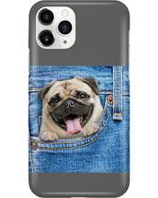 Load image into Gallery viewer, baby Pug In Denim Pocket Gift For Dog Lovers Phone case
